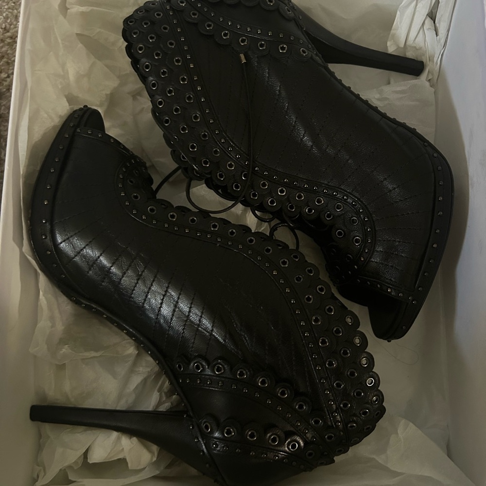 Dior Black Studded Heeled Boots